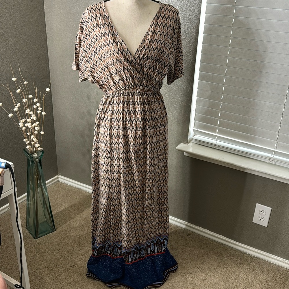 NY&Co brand short sleeve maxi long dress size S